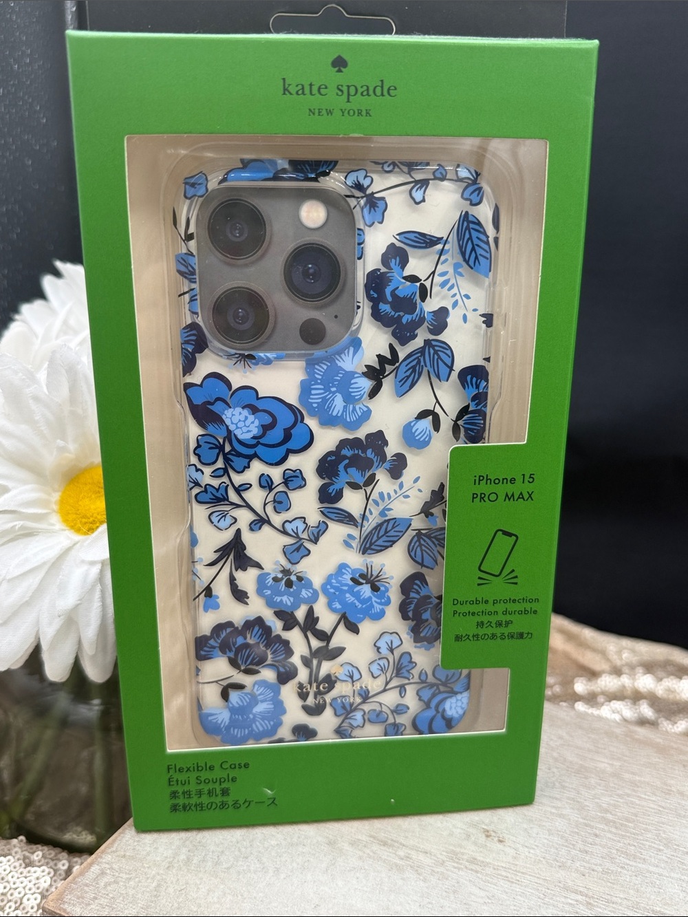 kate spade Blue and White Floral iPhone 15 Pro Max Case
